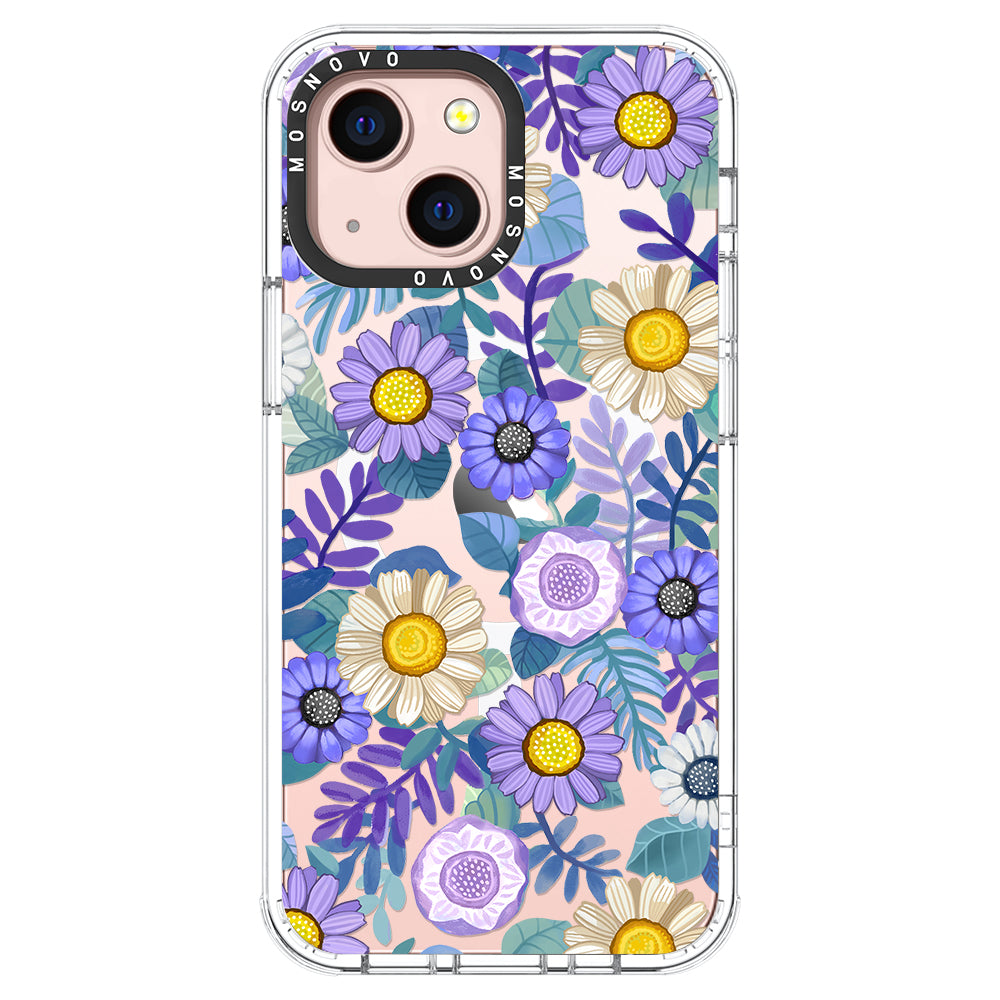 Purple Floral Phone Case - iPhone 13 Case - MOSNOVO