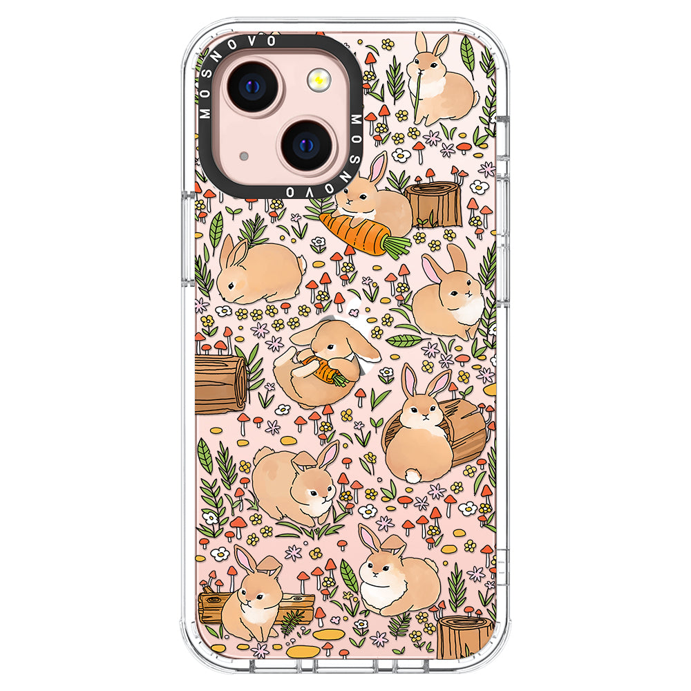 Cute Bunny Garden Phone Case - iPhone 13 Case - MOSNOVO