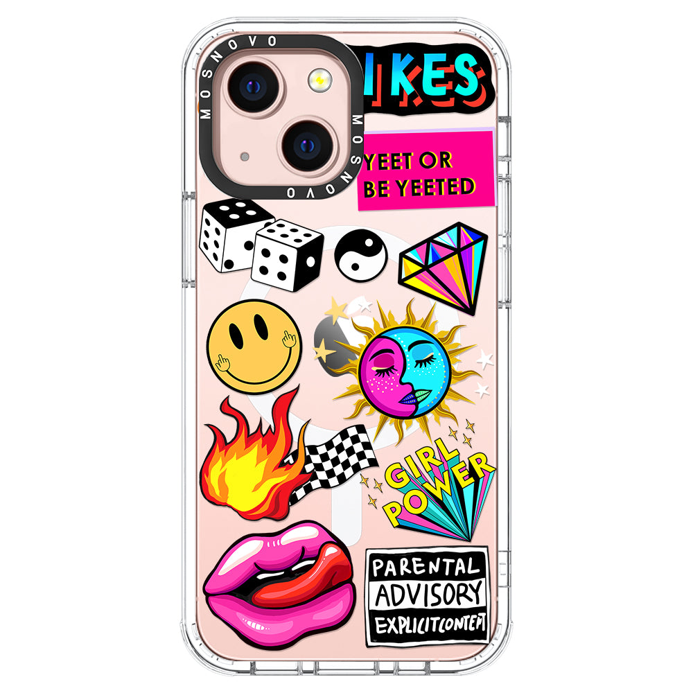 Funky Stickers Phone Case - iPhone 13 Case - MOSNOVO