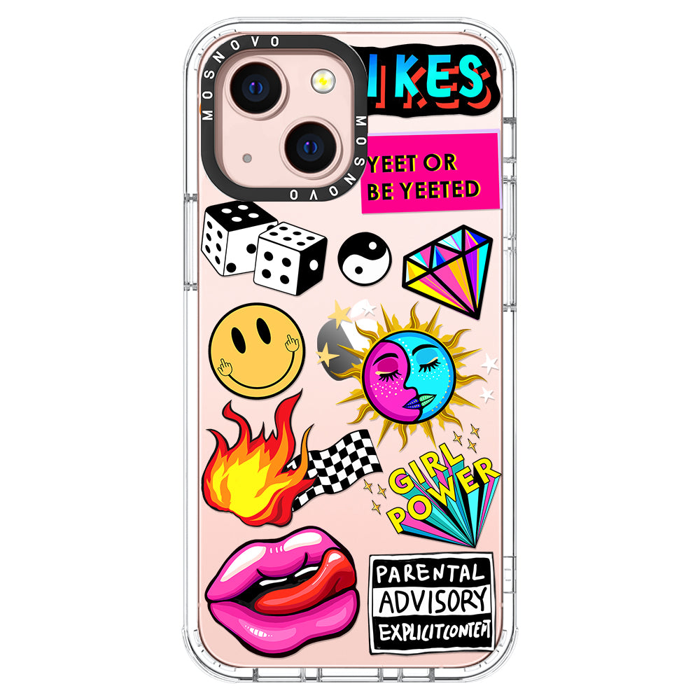 Funky Stickers Phone Case - iPhone 13 Case - MOSNOVO