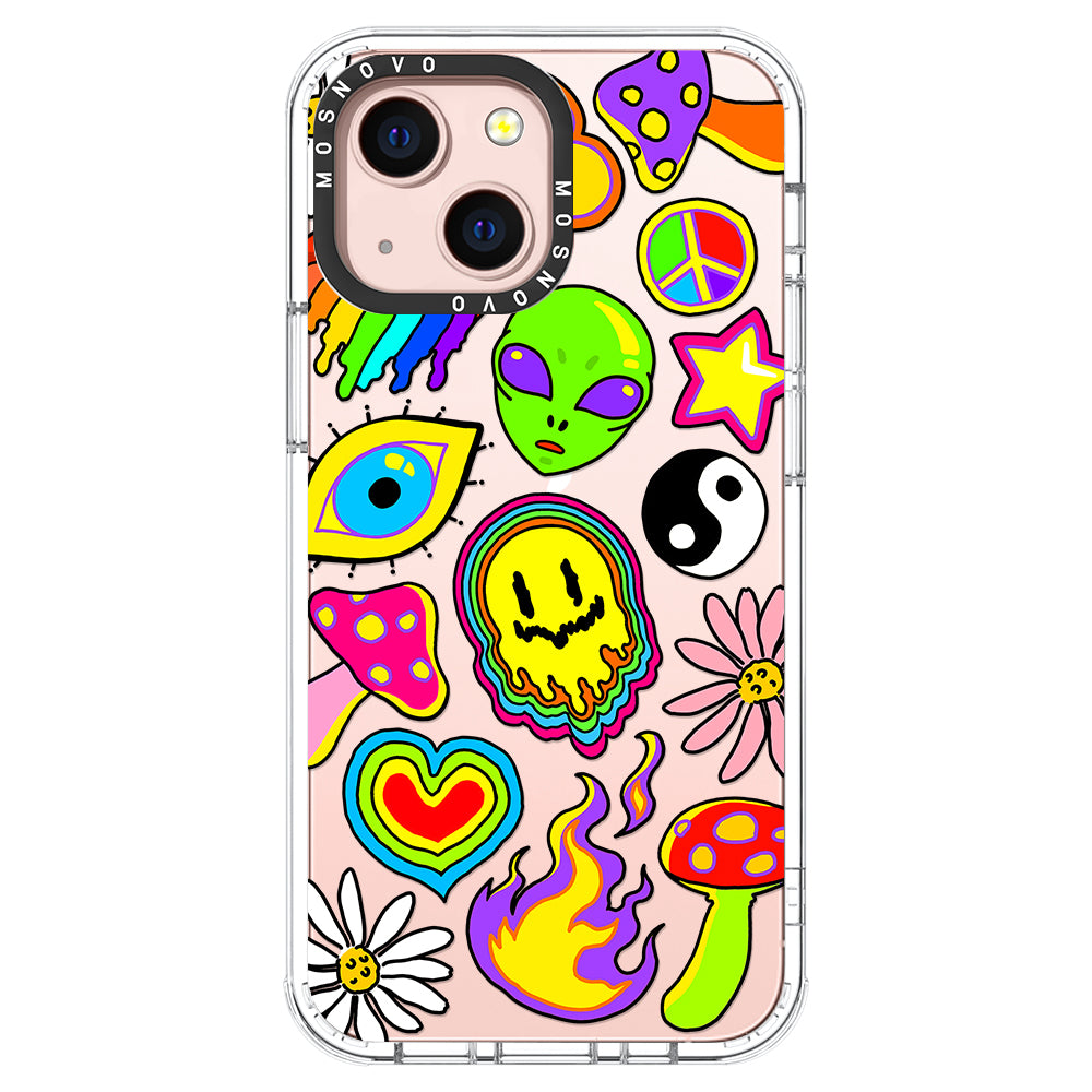 Hippie Rainbow Face Love Phone Case - iPhone 13 Case - MOSNOVO