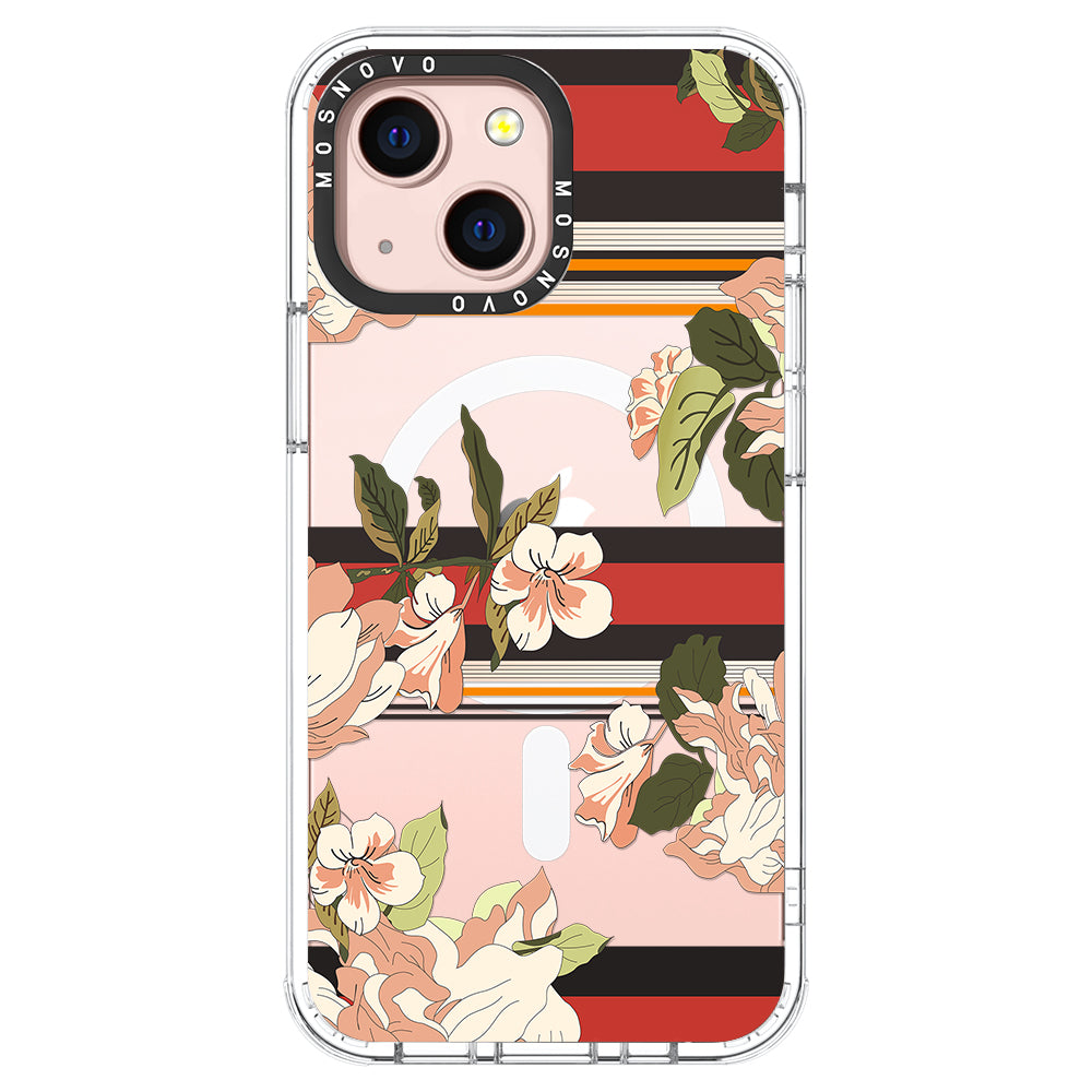 Classic Stripe Floral Phone Case - iPhone 13 Case - MOSNOVO