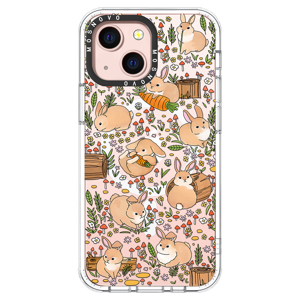 Cute Bunny Garden Phone Case - iPhone 13 Case - MOSNOVO