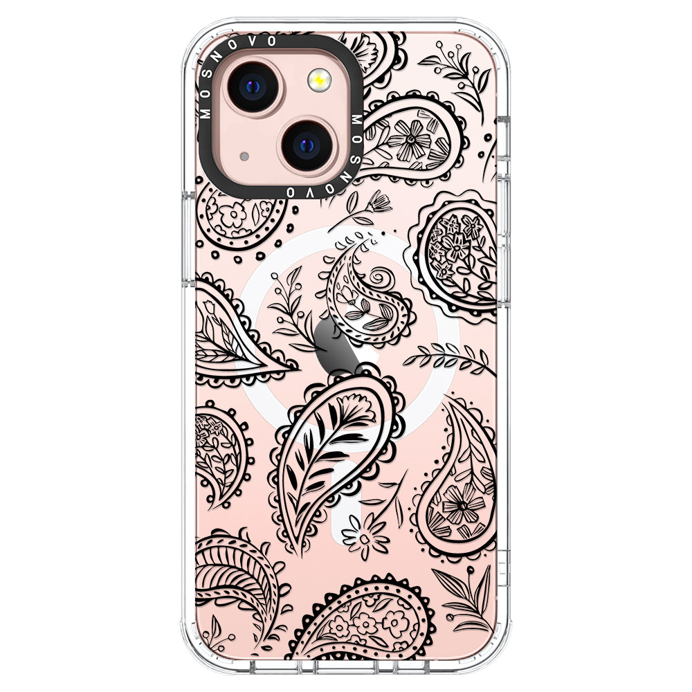 Black Paisley Phone Case - iPhone 13 Case - MOSNOVO