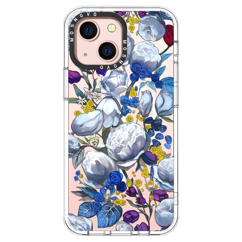 Purple Blue Floral Phone Case - iPhone 13 Case - MOSNOVO