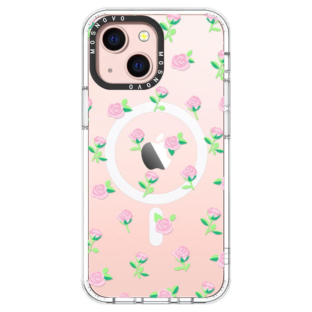 Pink Rose Floral Phone Case - iPhone 13 Case - MOSNOVO