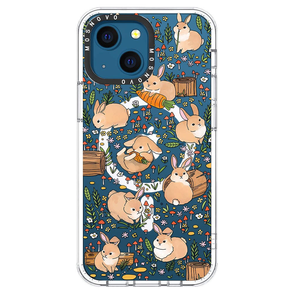 Cute Bunny Garden Phone Case - iPhone 13 Case - MOSNOVO