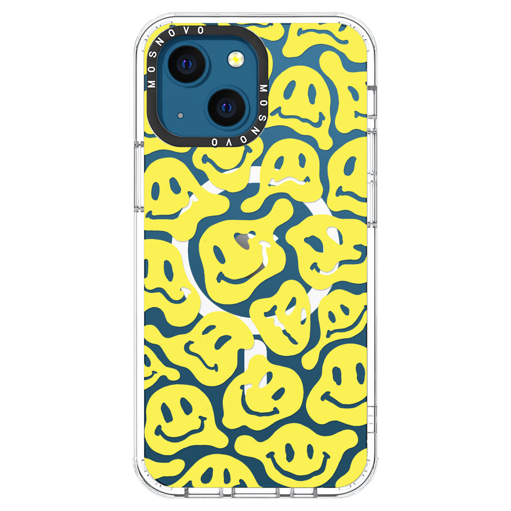 Melted Yellow Smiles Face Phone Case - iPhone 13 Case - MOSNOVO