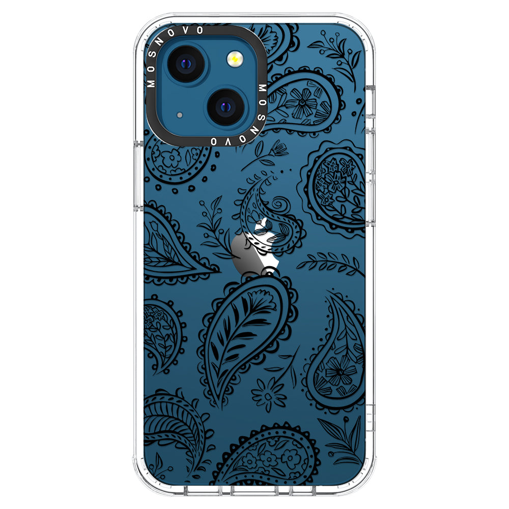 Black Paisley Phone Case - iPhone 13 Case - MOSNOVO