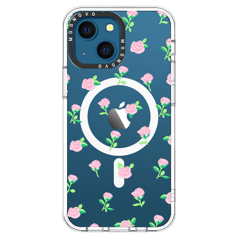 Pink Rose Floral Phone Case - iPhone 13 Case - MOSNOVO