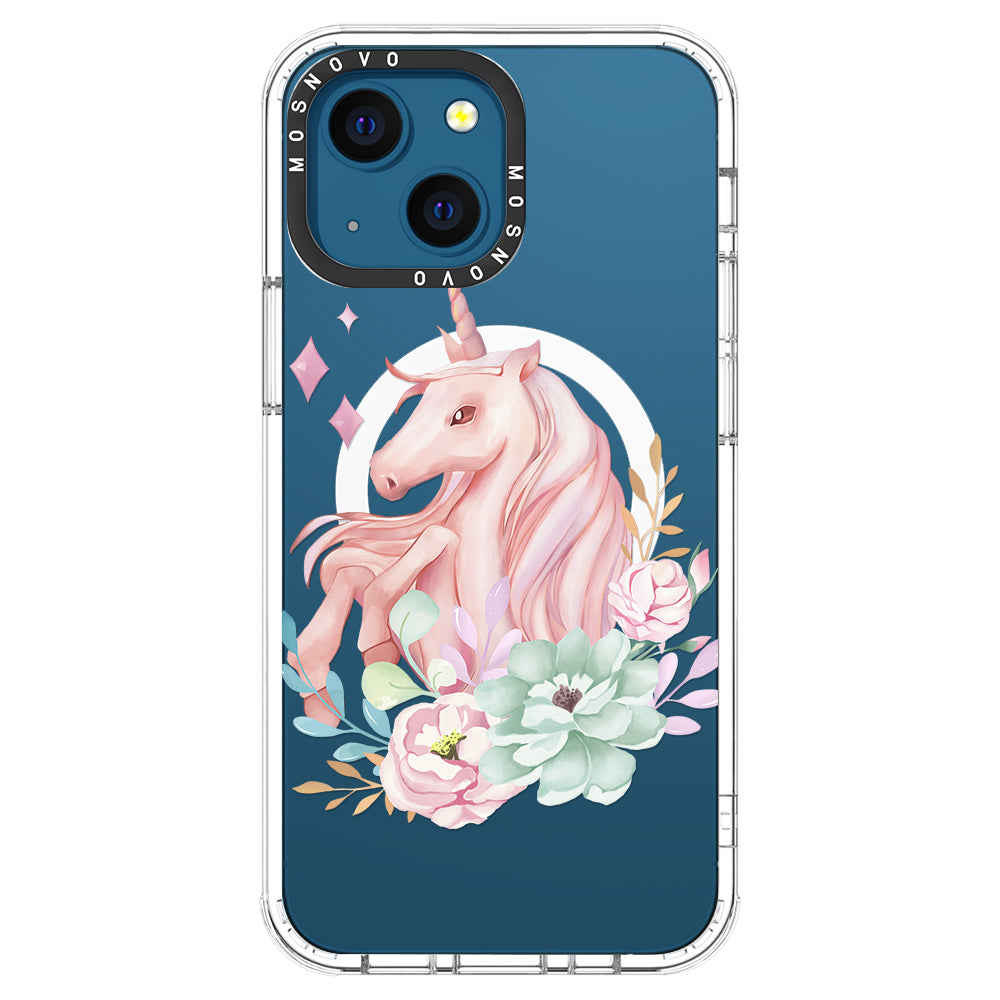 Elegant Flowers Unicorn Phone Case - iPhone 13 Case - MOSNOVO