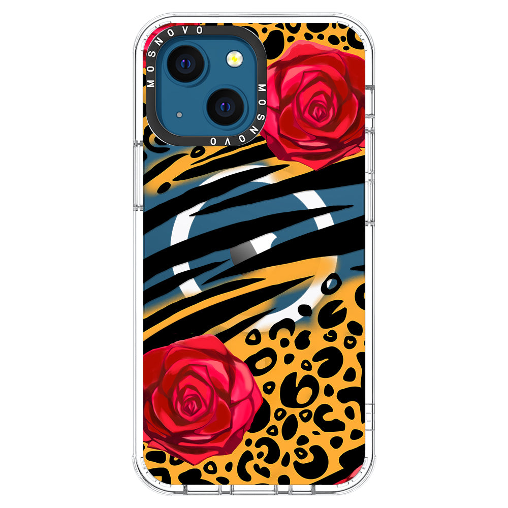 Wild Floral Leopard Phone Case - iPhone 13 Case - MOSNOVO