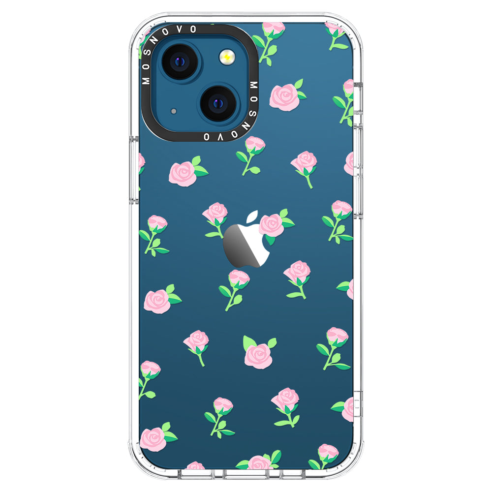 Pink Rose Floral Phone Case - iPhone 13 Case - MOSNOVO