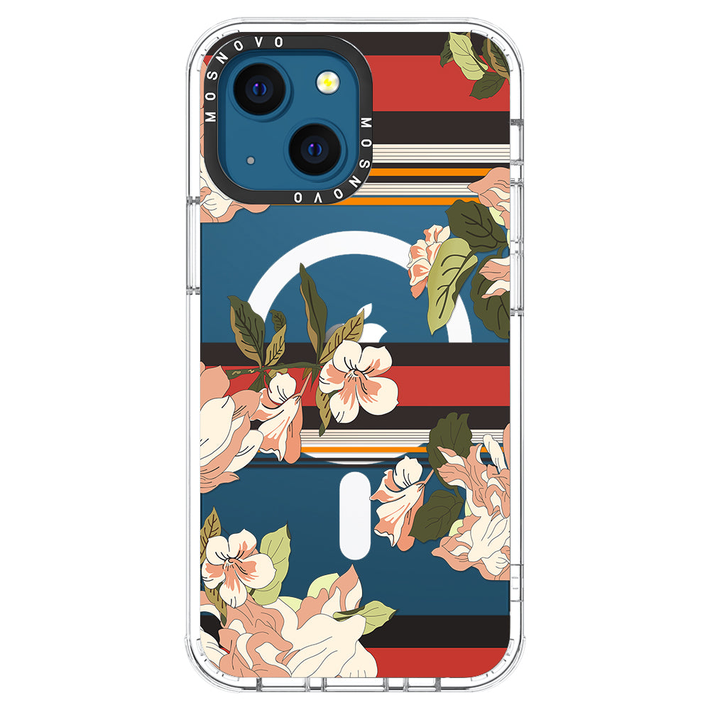 Classic Stripe Floral Phone Case - iPhone 13 Case - MOSNOVO