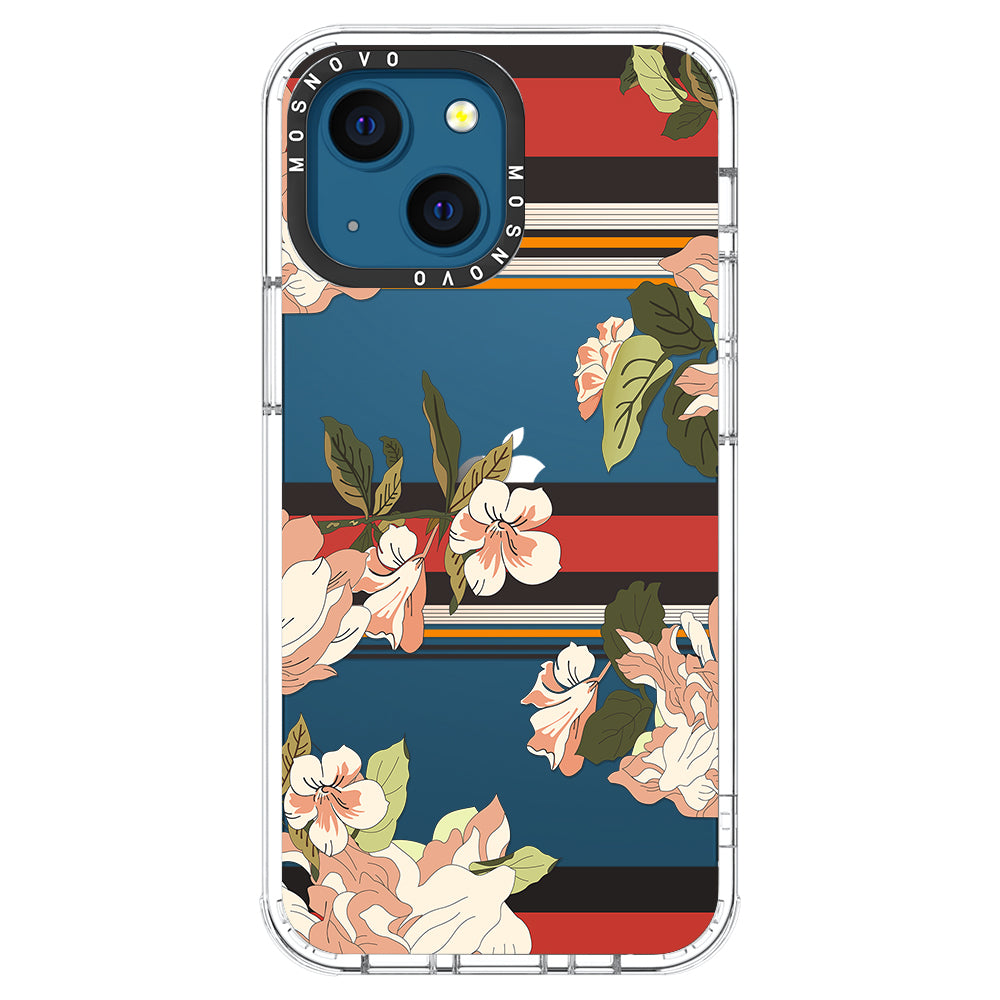 Classic Stripe Floral Phone Case - iPhone 13 Case - MOSNOVO