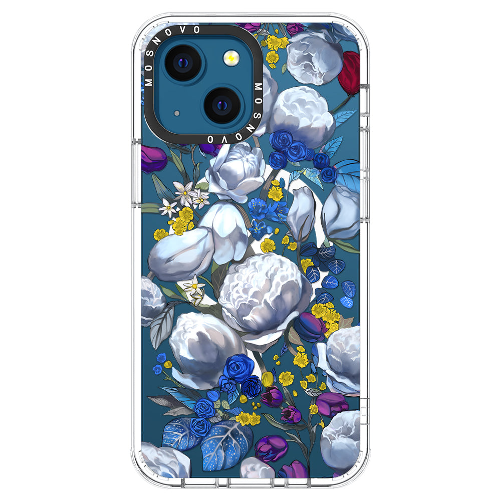 Purple Blue Floral Phone Case - iPhone 13 Case - MOSNOVO