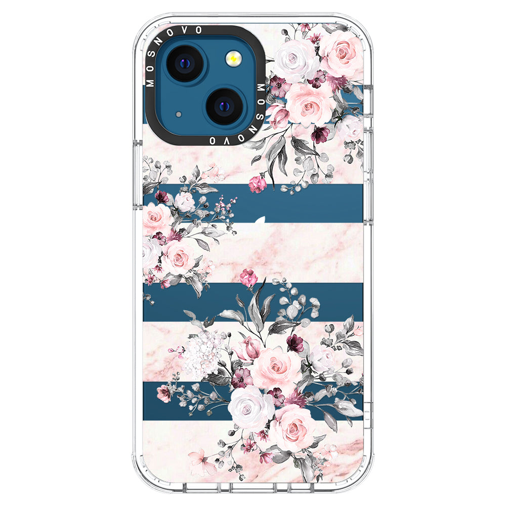 Pink Marble Flowers Phone Case - iPhone 13 Case - MOSNOVO