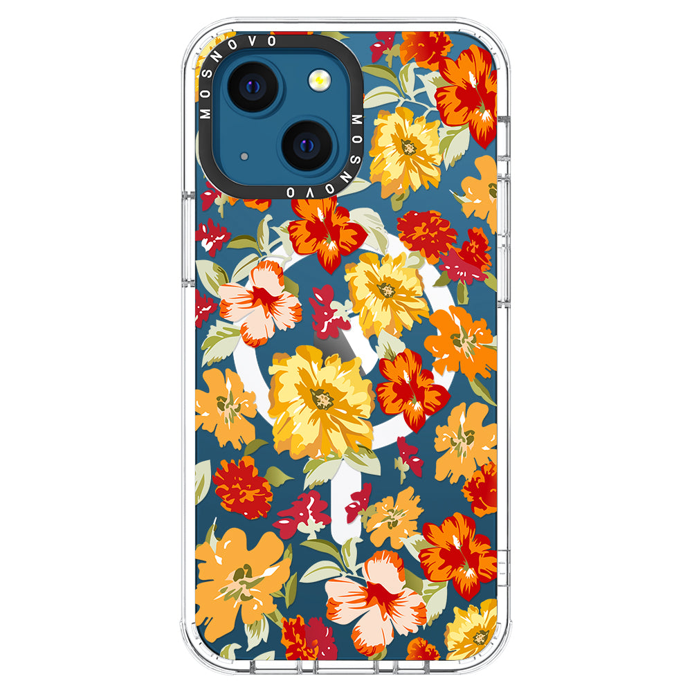 70s Boho Yellow Flower Phone Case - iPhone 13 Case - MOSNOVO