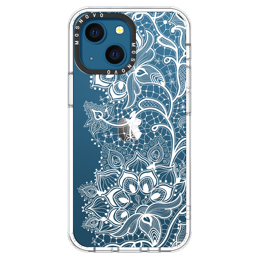 White Lotus Henna Phone Case - iPhone 13 Case - MOSNOVO