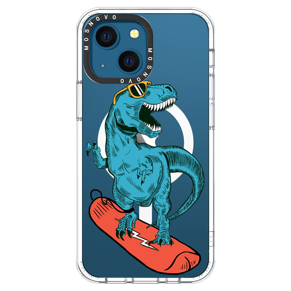 Surfing Dinosaur Phone Case - iPhone 13 Case - MOSNOVO