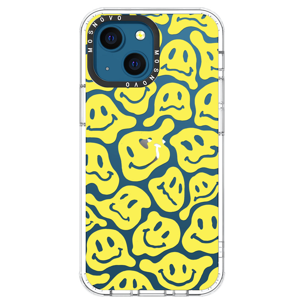 Melted Yellow Smiles Face Phone Case - iPhone 13 Case - MOSNOVO