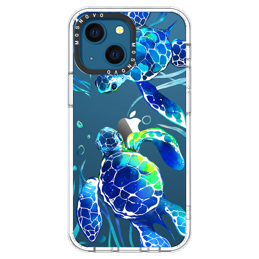 Blue Sea Turtle Phone Case - iPhone 13 Case - MOSNOVO