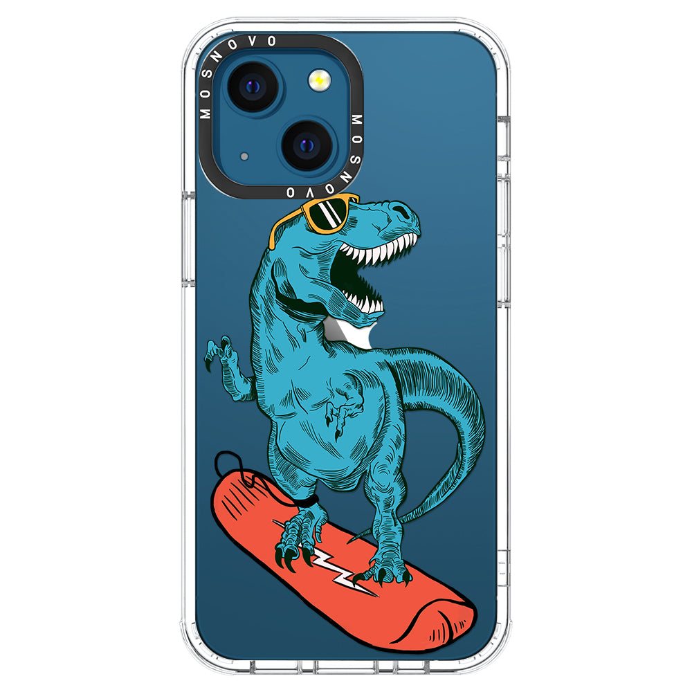 Surfing Dinosaur Phone Case - iPhone 13 Case - MOSNOVO