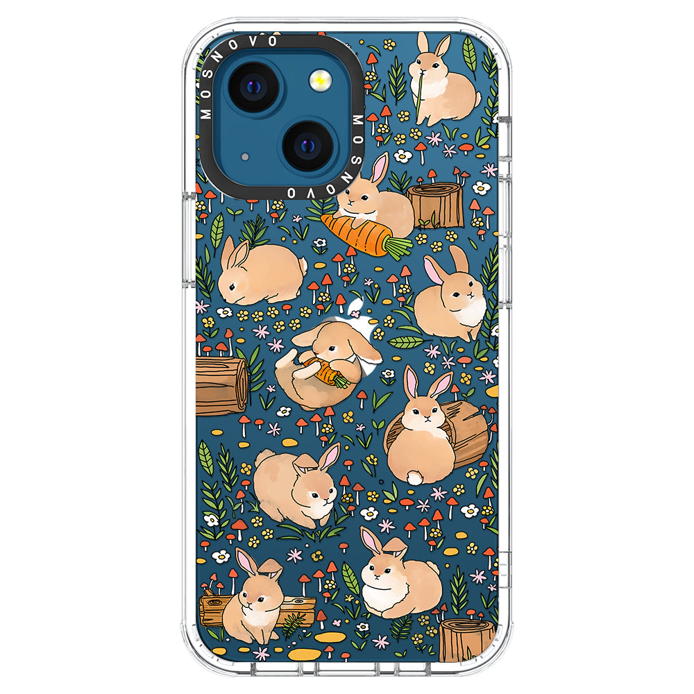 Cute Bunny Garden Phone Case - iPhone 13 Case - MOSNOVO