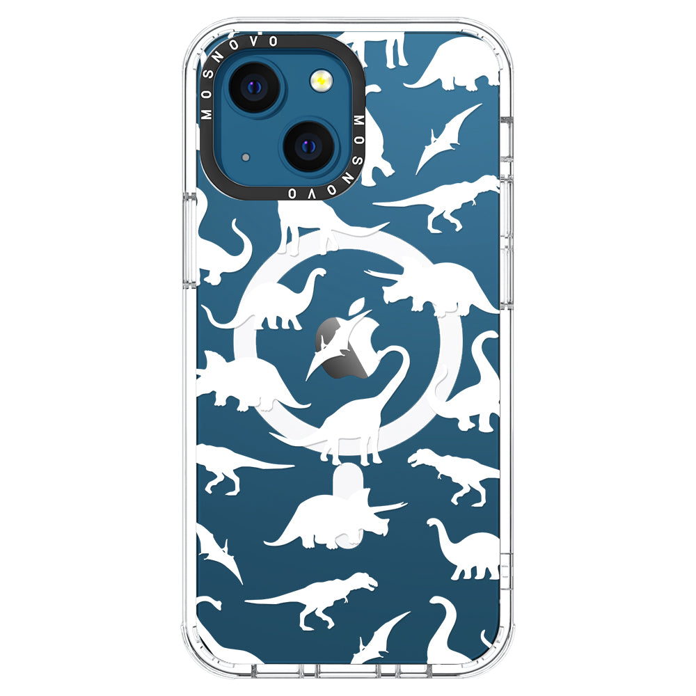 White Dinosaur Phone Case - iPhone 13 Case - MOSNOVO