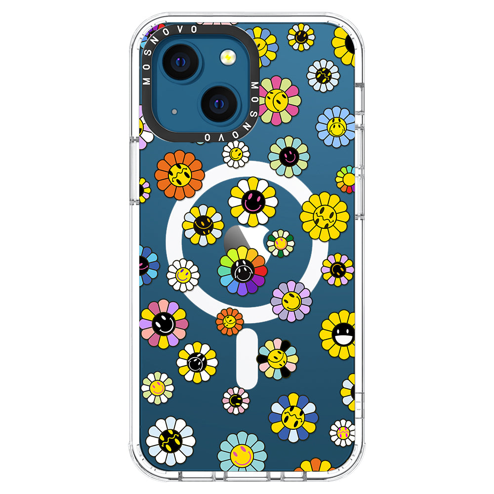 Flower Smiley Face Phone Case - iPhone 13 Case - MOSNOVO