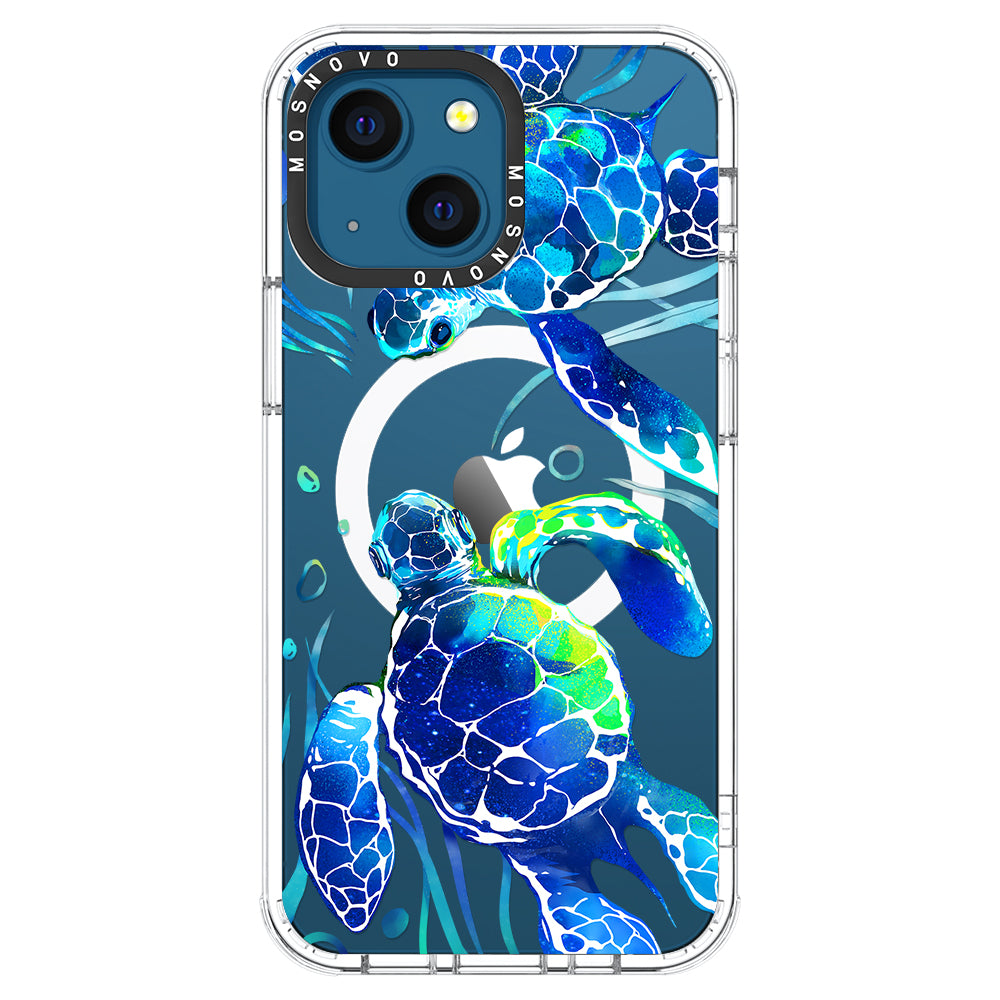 Blue Sea Turtle Phone Case - iPhone 13 Case - MOSNOVO