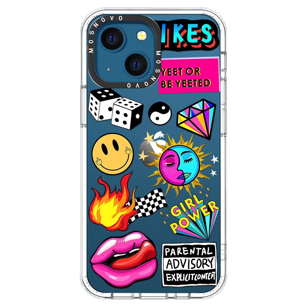 Funky Stickers Phone Case - iPhone 13 Case - MOSNOVO