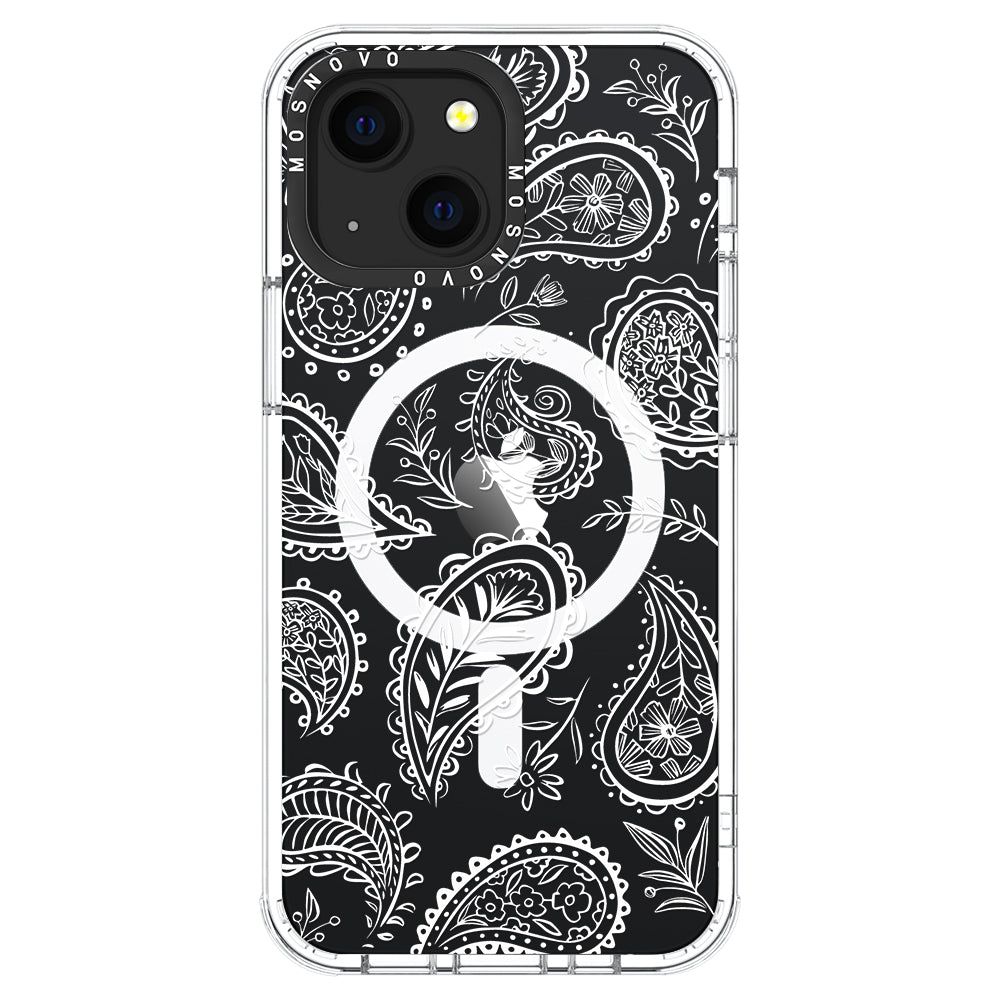 White Paisley Phone Case - iPhone 13 Case - MOSNOVO