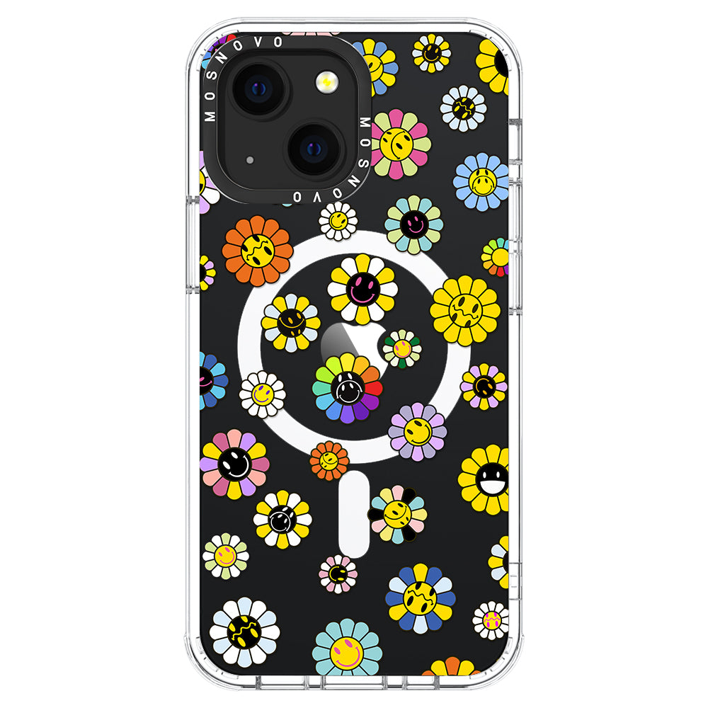 Flower Smiley Face Phone Case - iPhone 13 Case - MOSNOVO