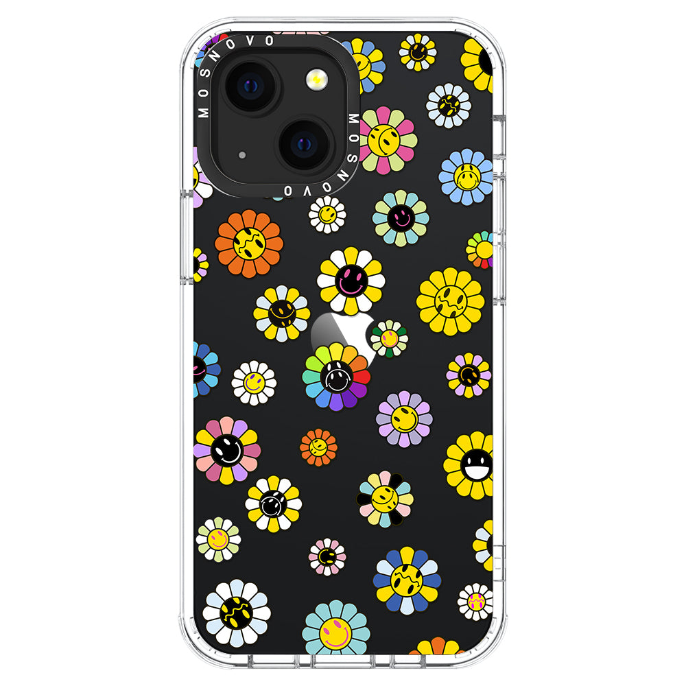 Flower Smiley Face Phone Case - iPhone 13 Case - MOSNOVO