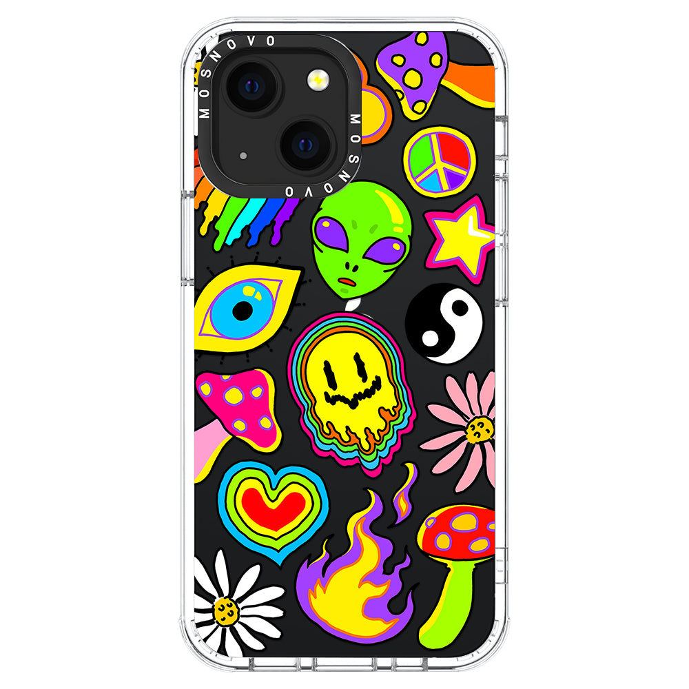 Hippie Rainbow Face Love Phone Case - iPhone 13 Case - MOSNOVO