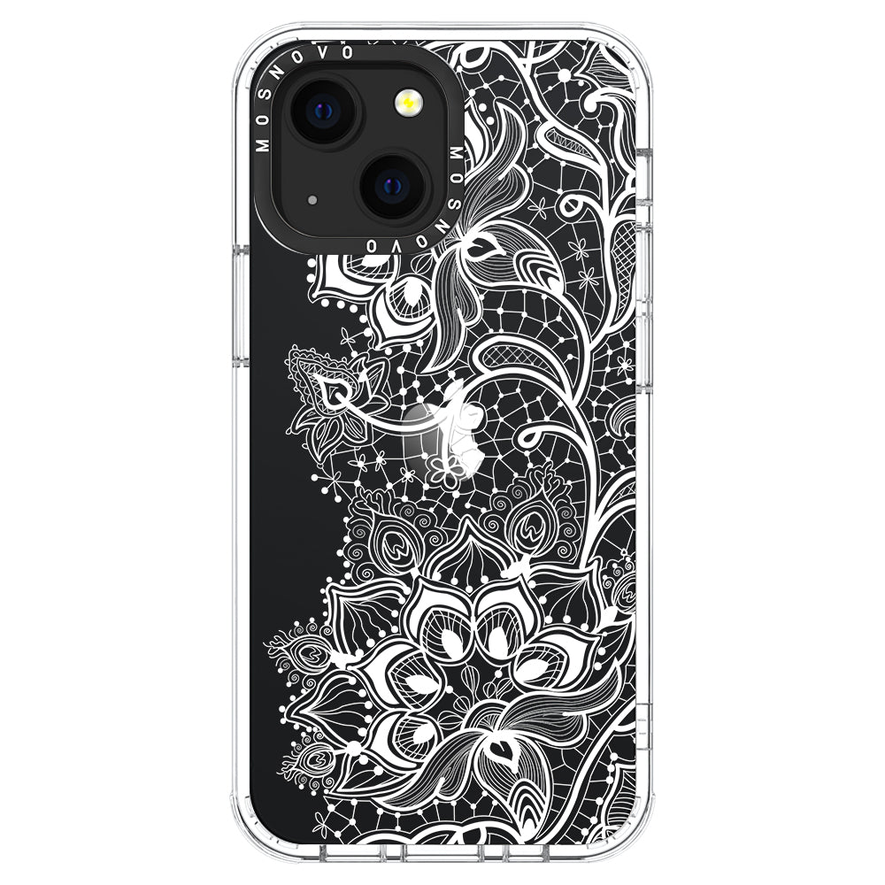 White Lotus Henna Phone Case - iPhone 13 Case - MOSNOVO