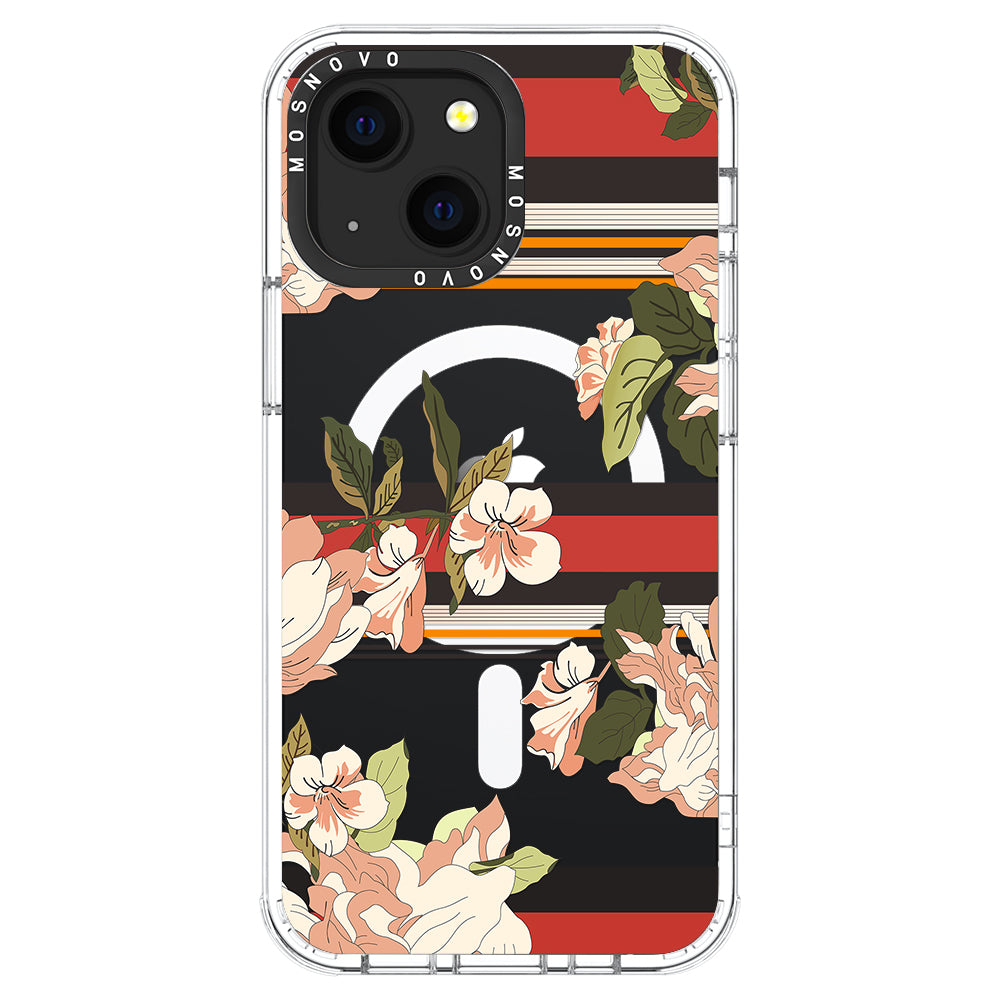 Classic Stripe Floral Phone Case - iPhone 13 Case - MOSNOVO