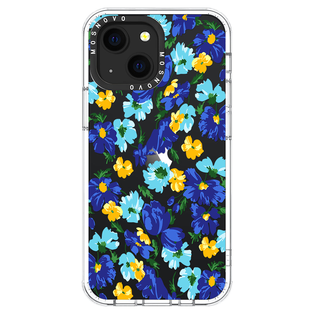 Vintage Blue Floral Phone Case - iPhone 13 Case - MOSNOVO