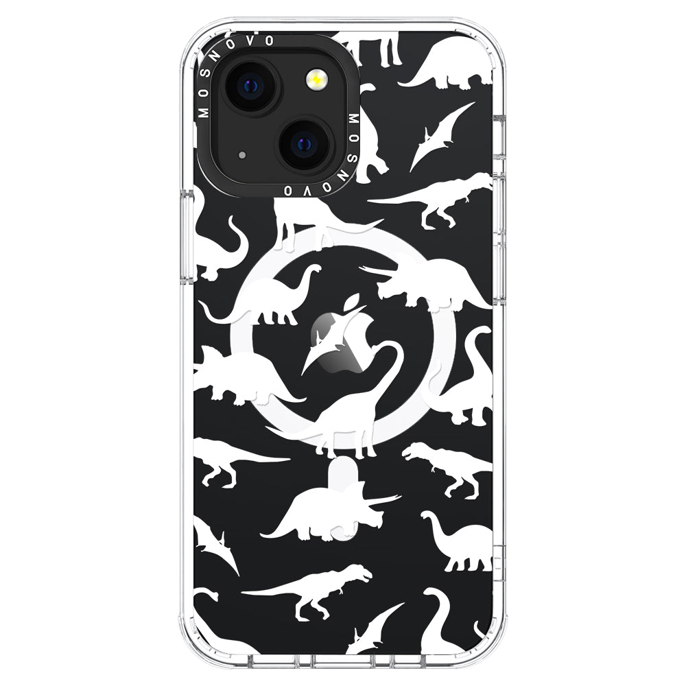 White Dinosaur Phone Case - iPhone 13 Case - MOSNOVO