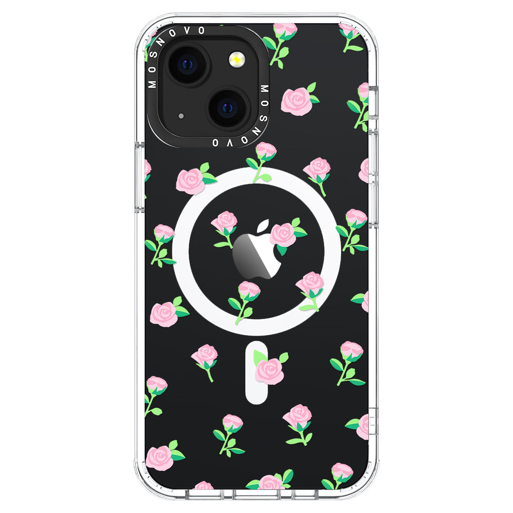 Pink Rose Floral Phone Case - iPhone 13 Case - MOSNOVO