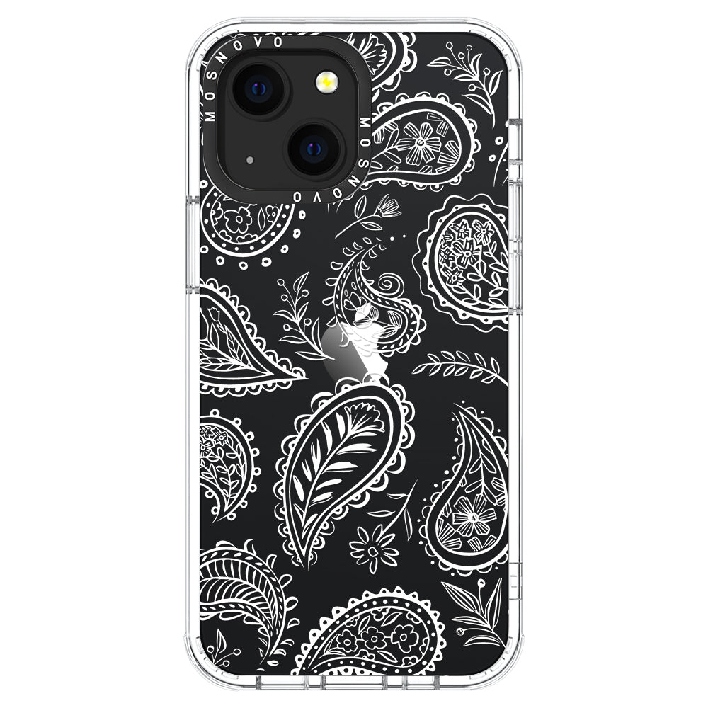 White Paisley Phone Case - iPhone 13 Case - MOSNOVO