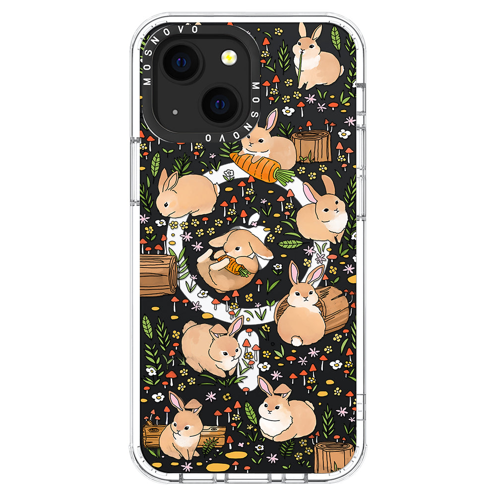 Cute Bunny Garden Phone Case - iPhone 13 Case - MOSNOVO