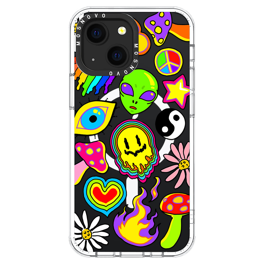 Hippie Rainbow Face Love Phone Case - iPhone 13 Case - MOSNOVO