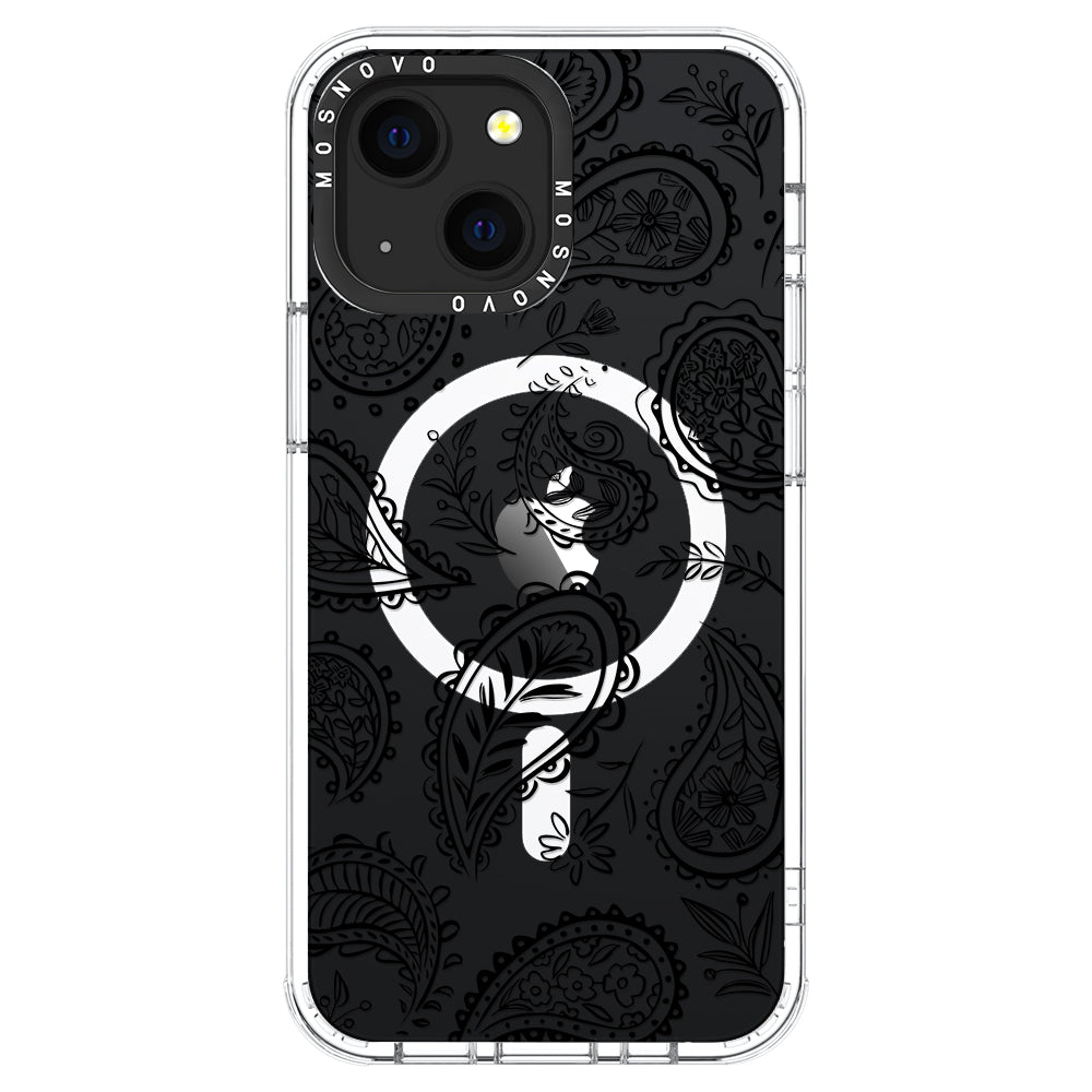 Black Paisley Phone Case - iPhone 13 Case - MOSNOVO