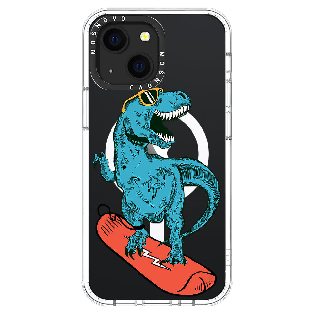 Surfing Dinosaur Phone Case - iPhone 13 Case - MOSNOVO