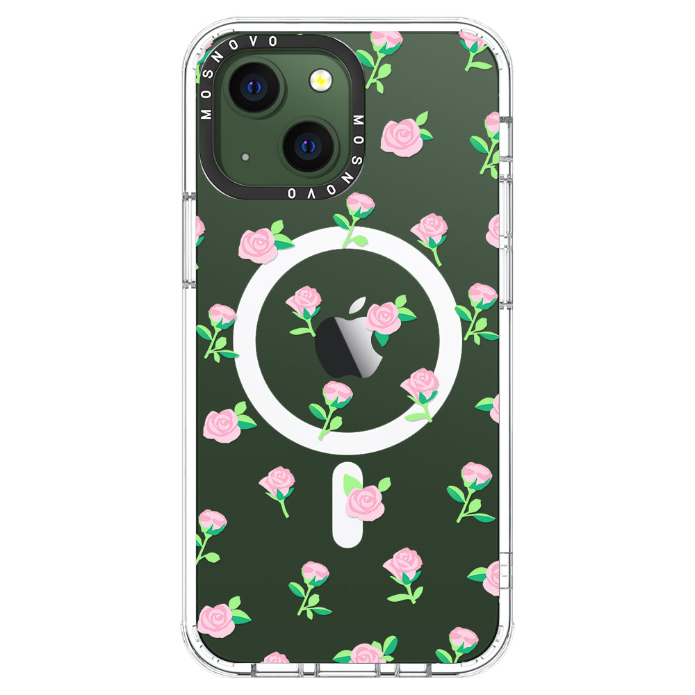 Pink Rose Floral Phone Case - iPhone 13 Case - MOSNOVO