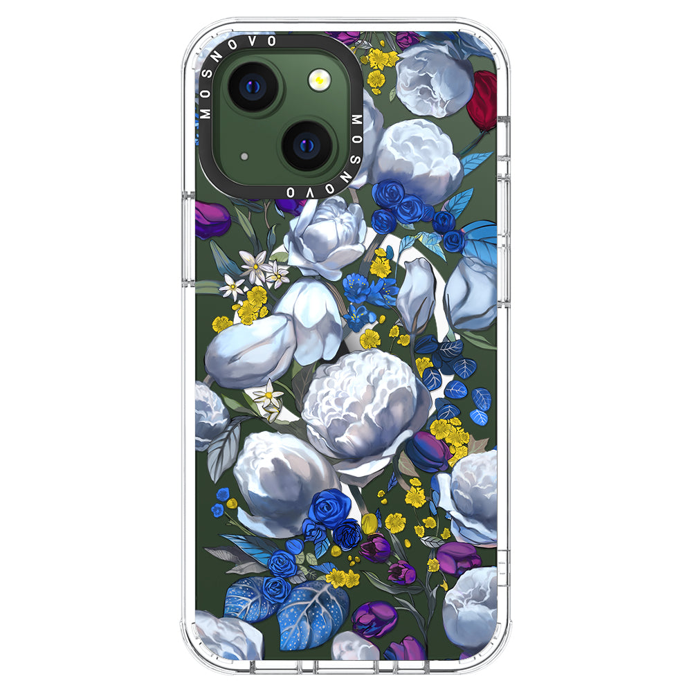 Purple Blue Floral Phone Case - iPhone 13 Case - MOSNOVO