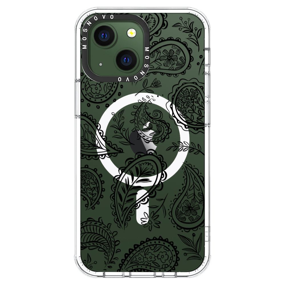 Black Paisley Phone Case - iPhone 13 Case - MOSNOVO