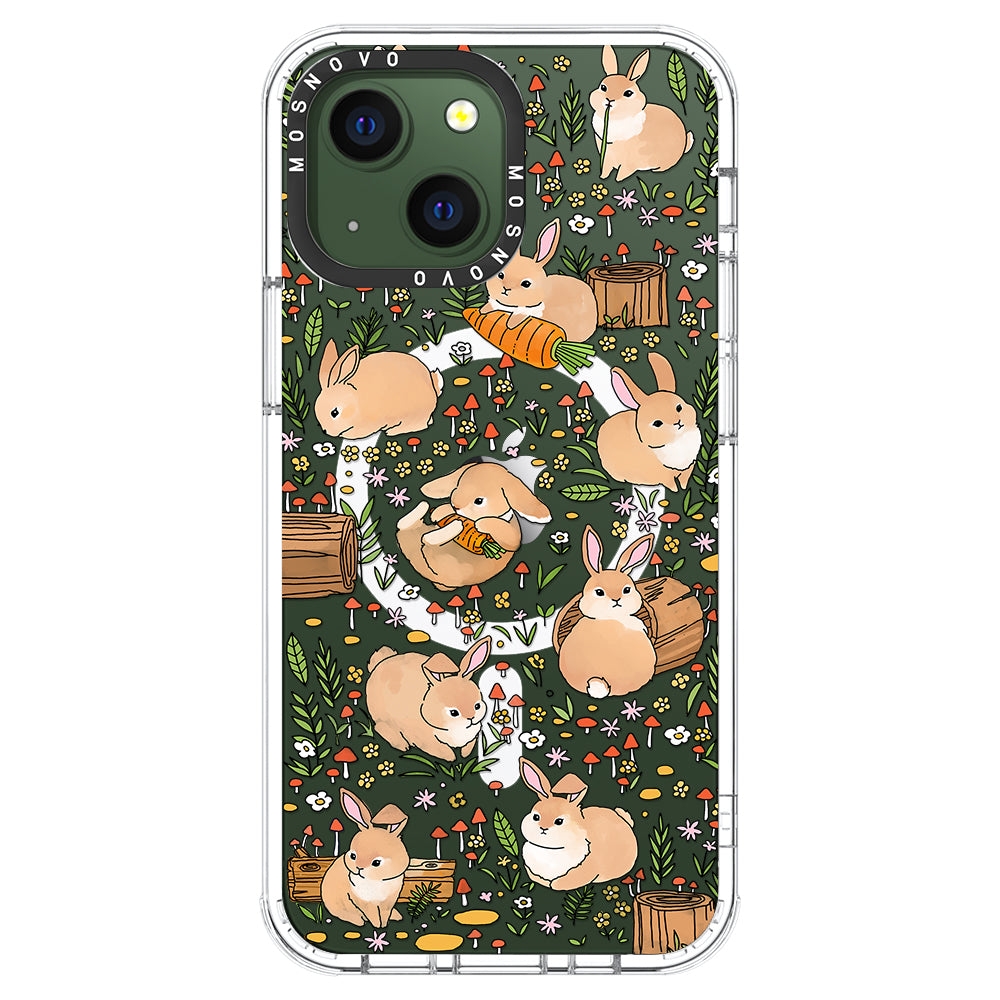 Cute Bunny Garden Phone Case - iPhone 13 Case - MOSNOVO